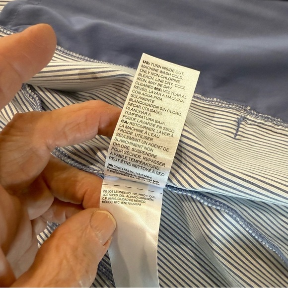 Chico's Snap Button Jacket Blue & White Pin Stripe Blazer Size 12-14 (Chico’s 2) - Picture 13 of 16